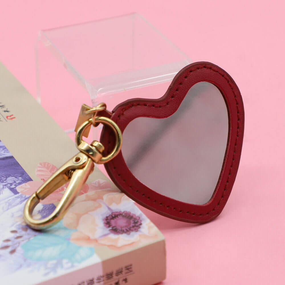 Promotional Logo Customized Heart Shaped Portable Mirror Hand Makeup Mirror