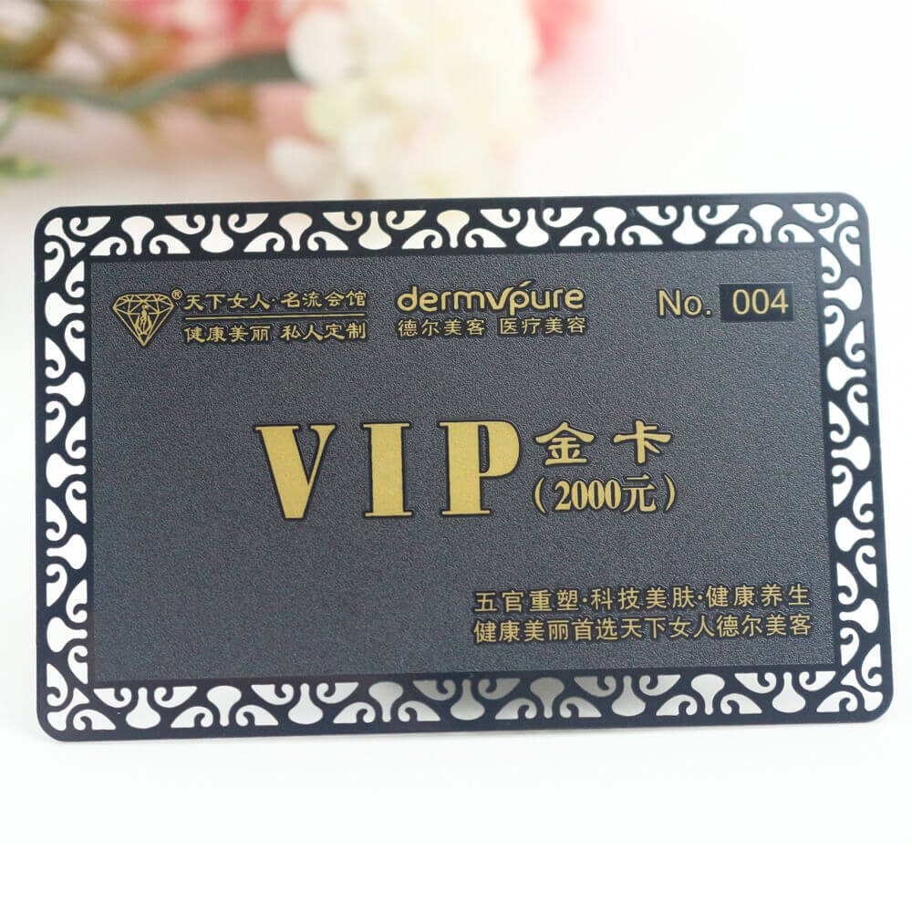 Custom free design metal vip card gift membership card