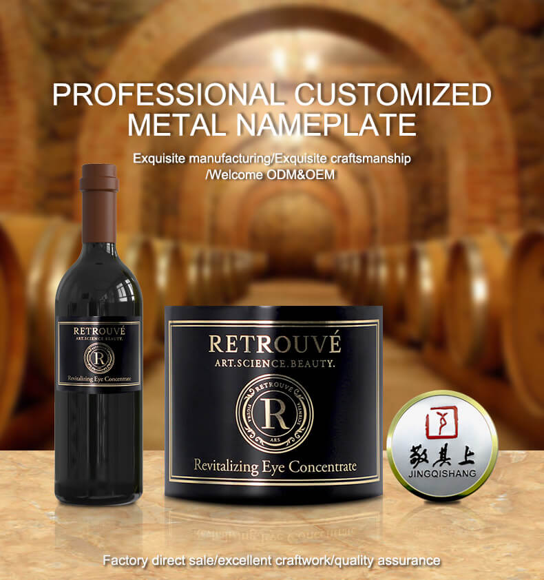 custom metal wine label
