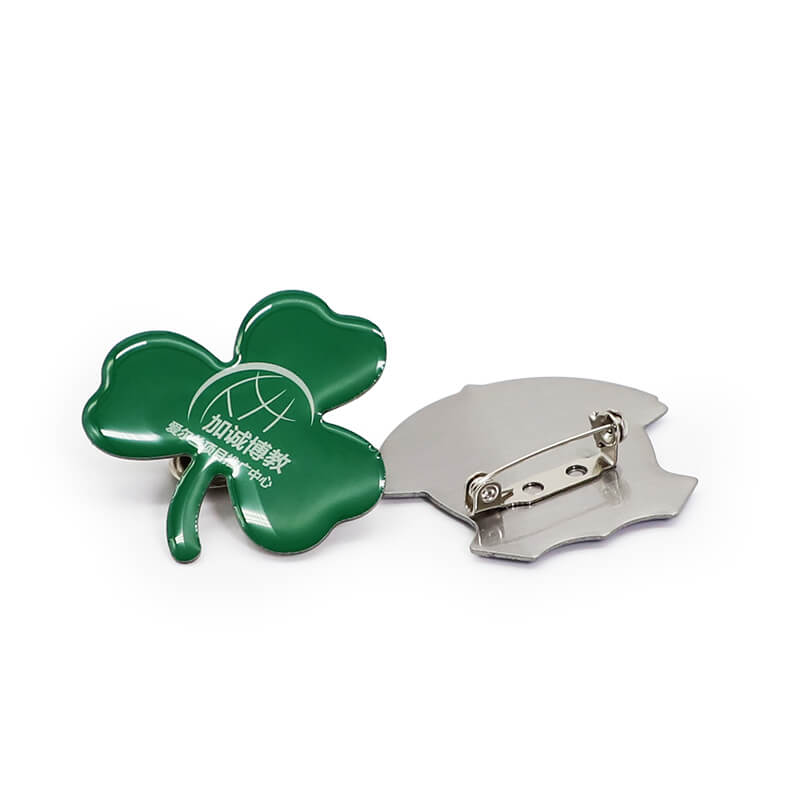 Custom Metal Aluminium Printing Flower Shape Lapel Pin Custom Decorative Badge 