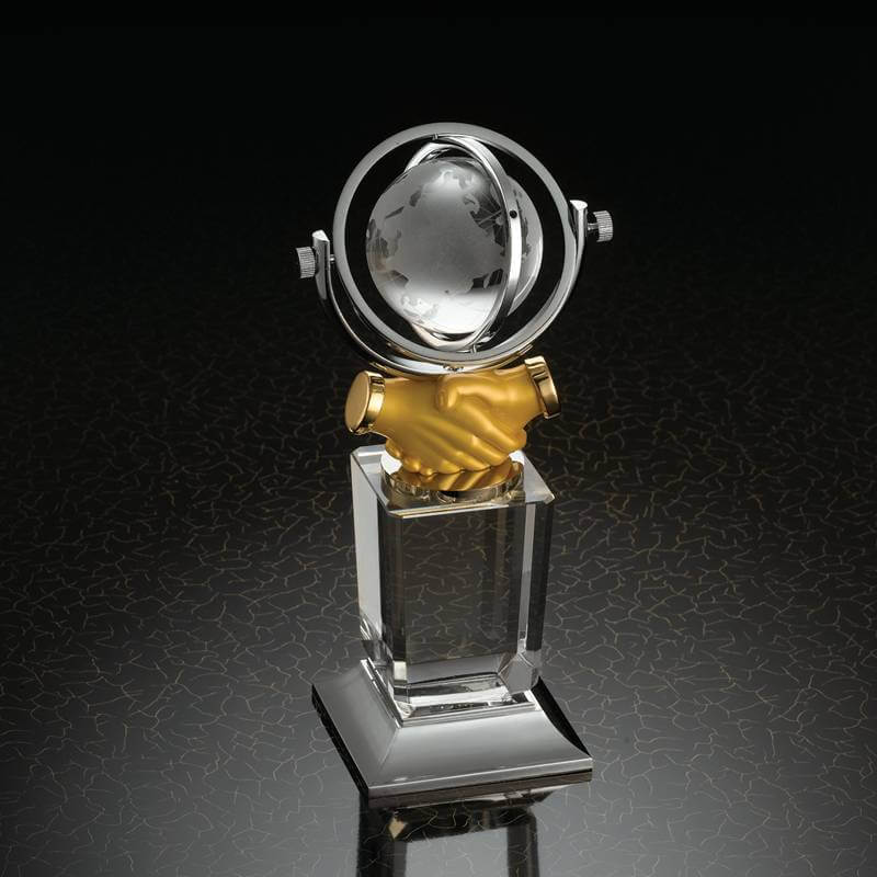 Hot Selling Unique Design Gold Color Crystal Trophy Custom Trophy Factory