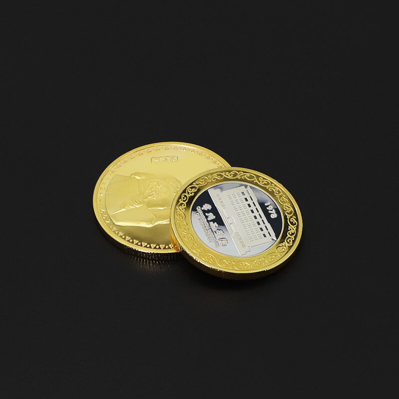 Cheap Commemorative 24k Gold Plated Metal Souvenir Custom Coins