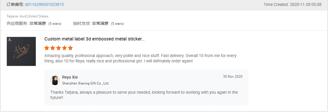 Customer's reviews from USA