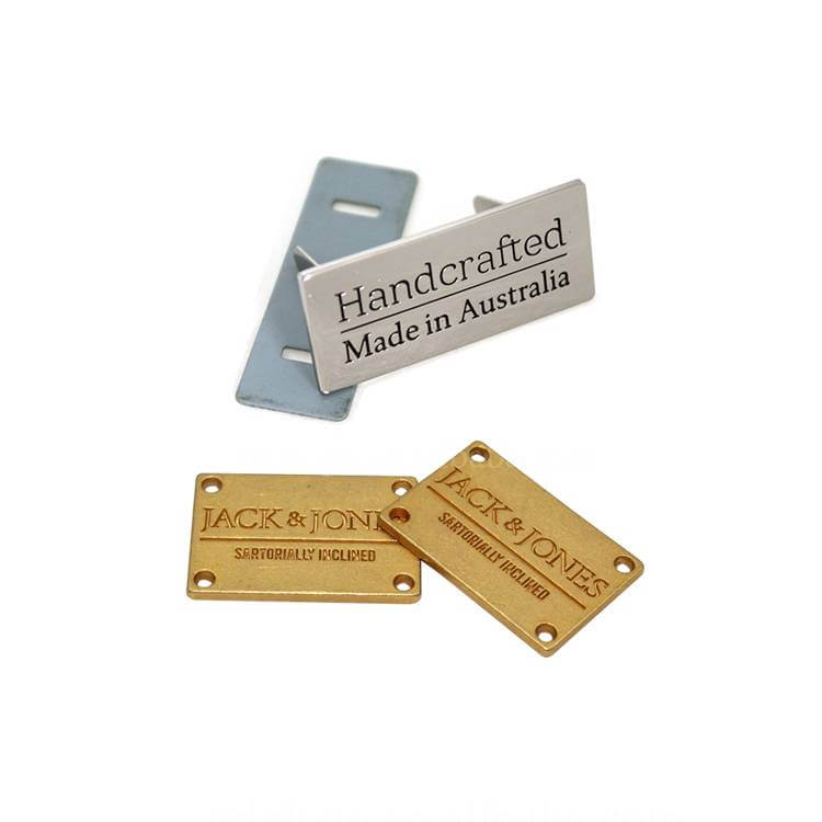 Custom Brand Name Engraved Clothing Metal Logo Labels