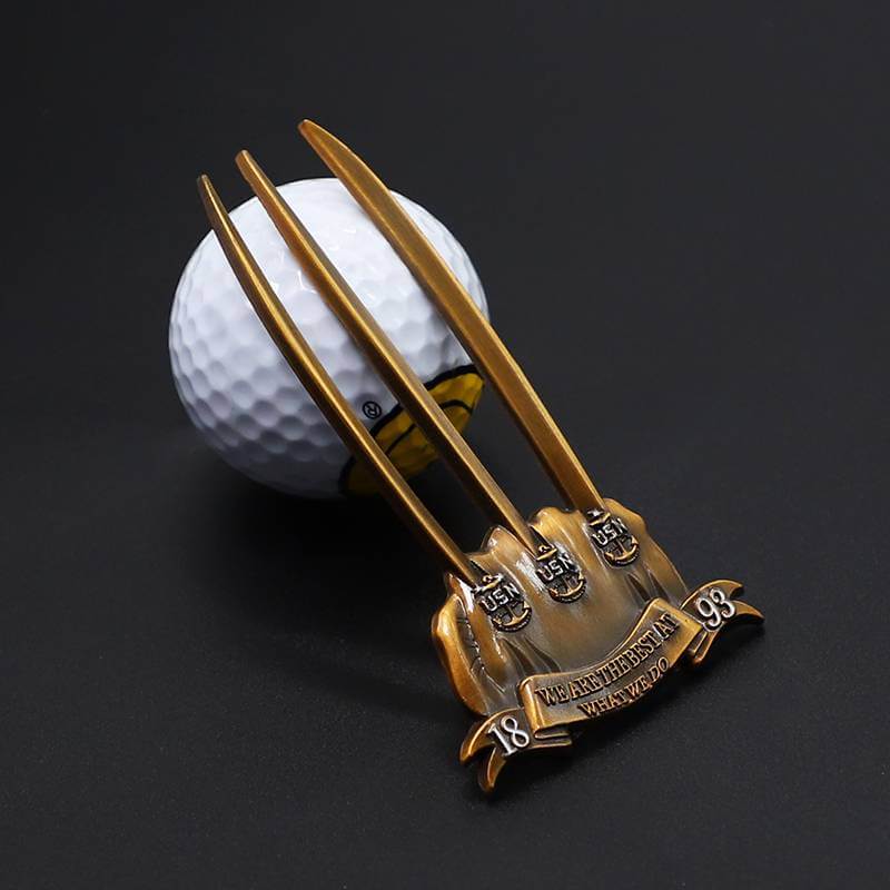 Custom Ready Mold Existing Mold Nickel Golden Plated Zinc Alloy Golf Divot Tools