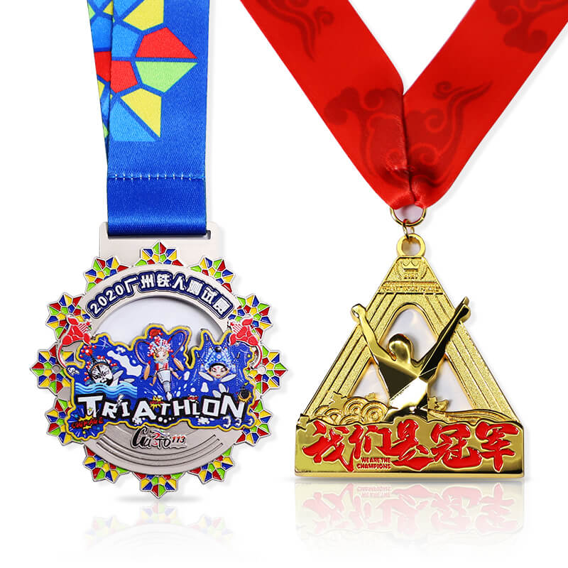 Factory custom made metal sports medal double logo football sports award medal