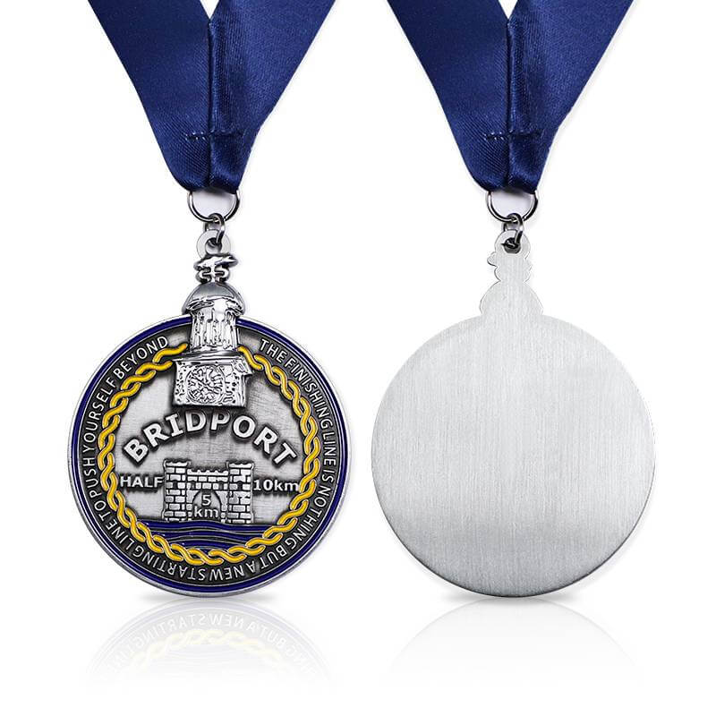 Factory custom made metal sports medal double logo football sports award medal