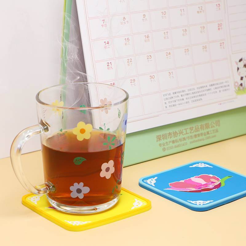 Manufacturer custom soft pvc coaster colorful silicone coaster for promotion