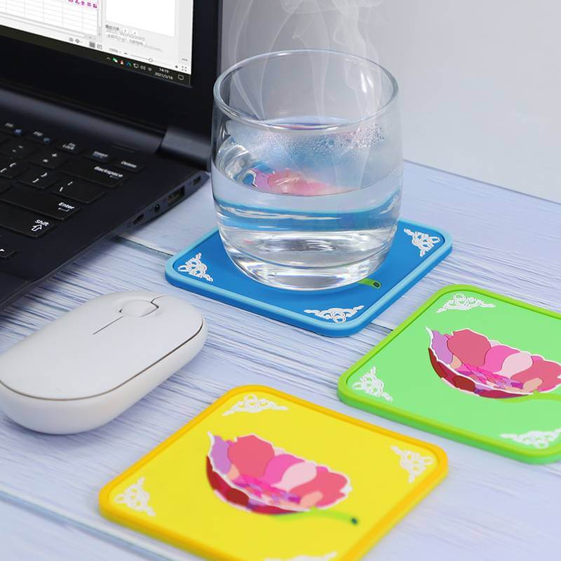 Factory custom wholesale rubber soft pvc silicone cup coaster
