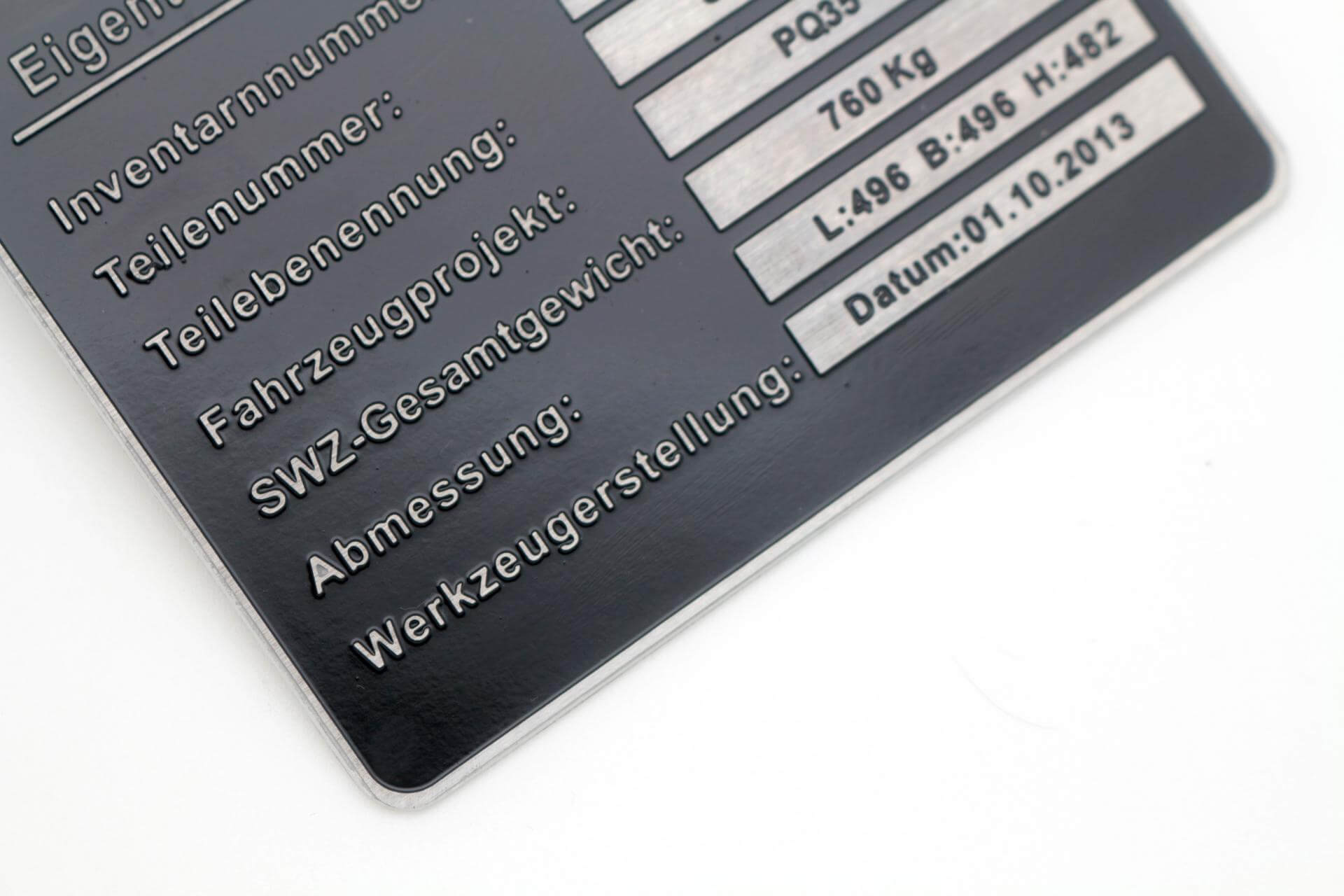 Custom print die cut metal label plate