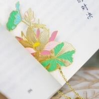 Custom Metal Flower Bookmark Soft Enamel Bookmarks Delicate Package