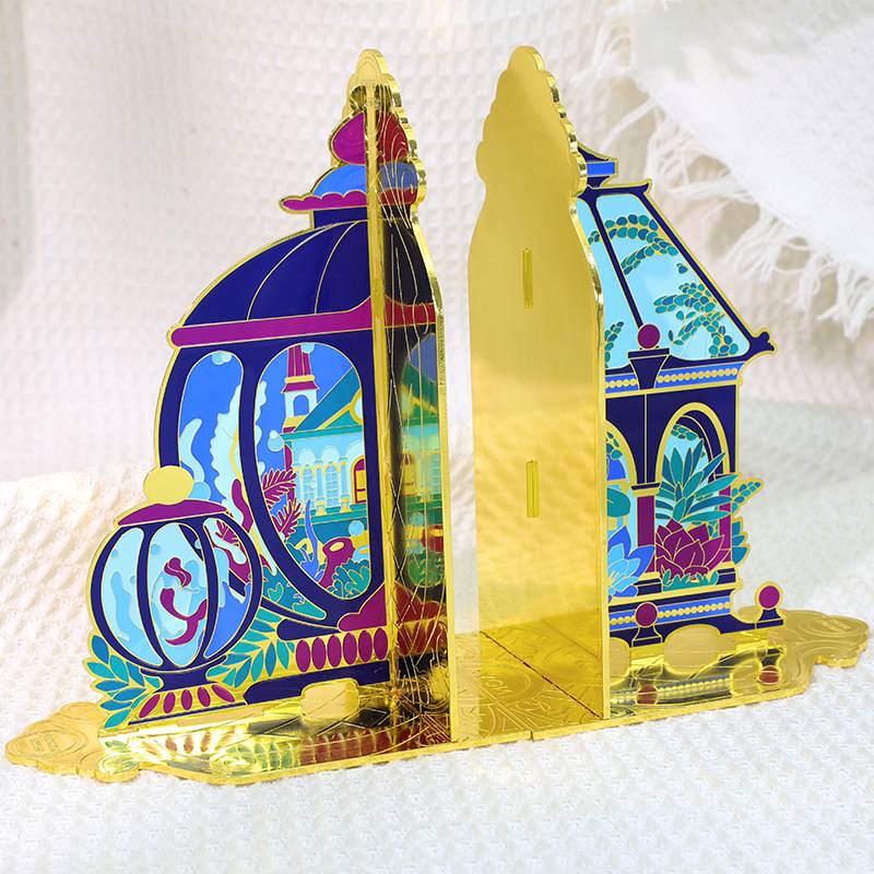 Custom Colorful Soft Enamel Metal Bookends Detachable Luxury Metal Craft Bookend