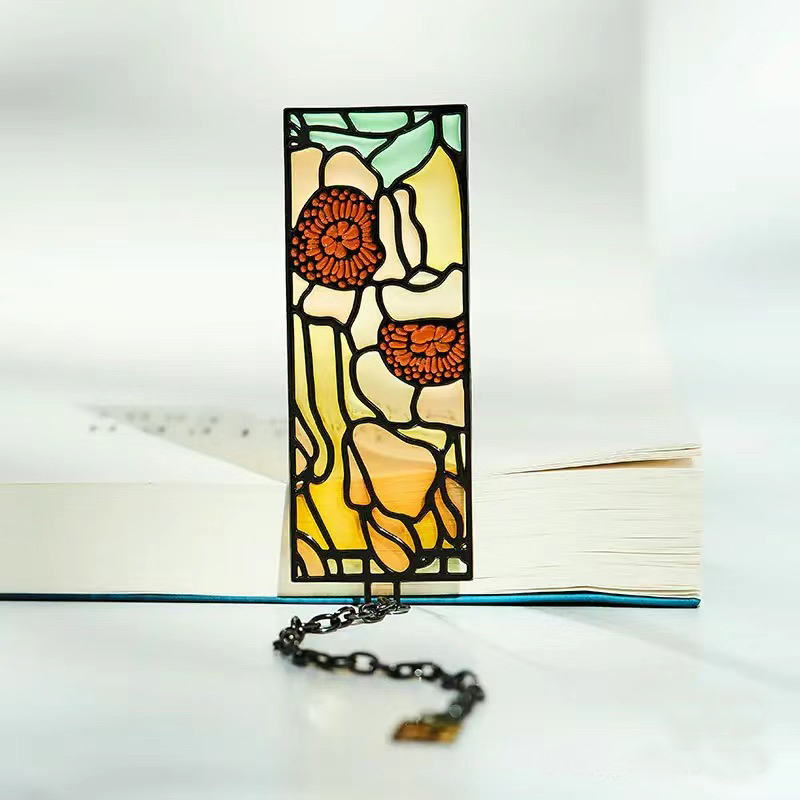 New Product Metal Colorful Translucent Enamel Bookmark Custom Hollow Bookmark