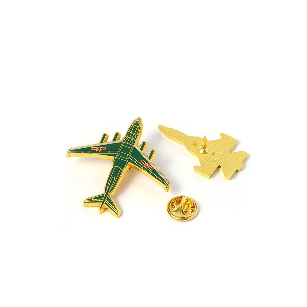 Manufacturer Metal Airplane Pin Hard Soft Enamel Badges Custom Airport Lapel Pin