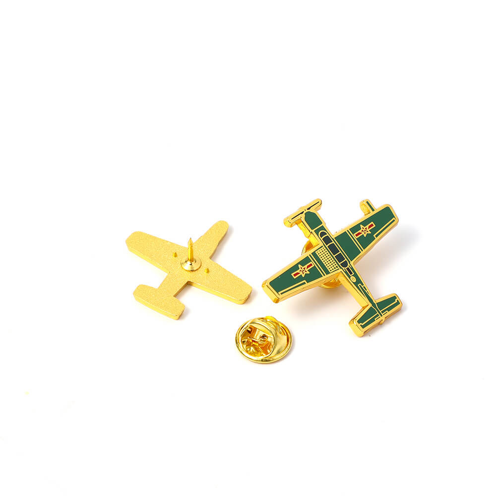  Wholesale Custom Magnetic Badge Lapel Pin Metal Airplane Badge for Promotion