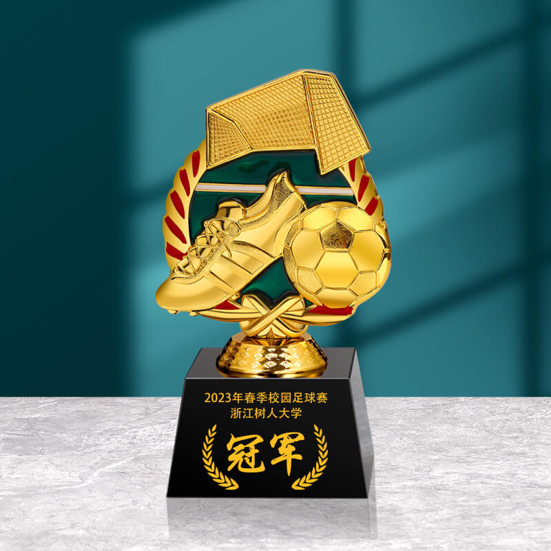 Custom Trophy Manufacturers Gold Plated Soccer Awards Football Trophy