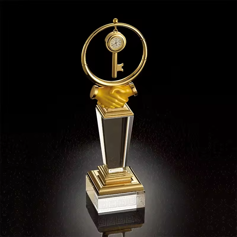 New Metal And Crystal Trophy Award For Gifts Games Matches