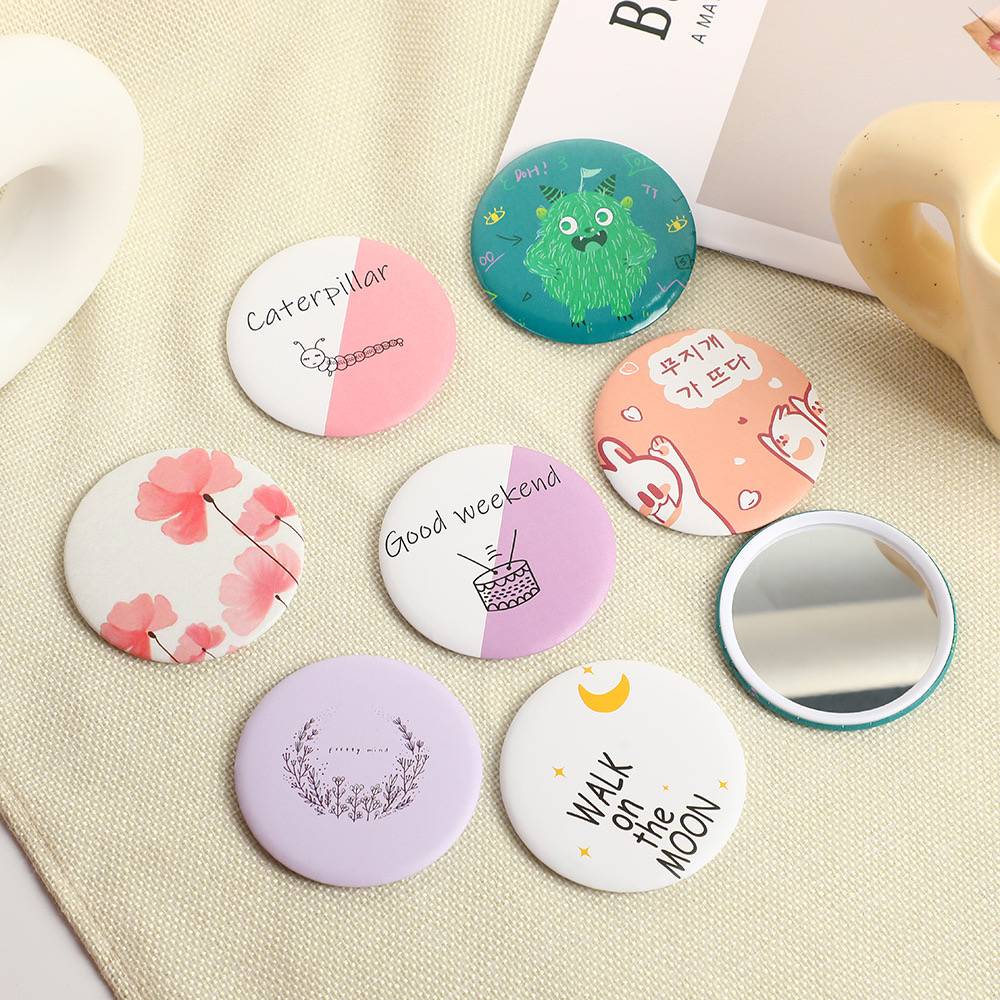  Small Compact Makeup Mirror Christmas Souvenirs Gifts Custom Pin Ladies Pocket 