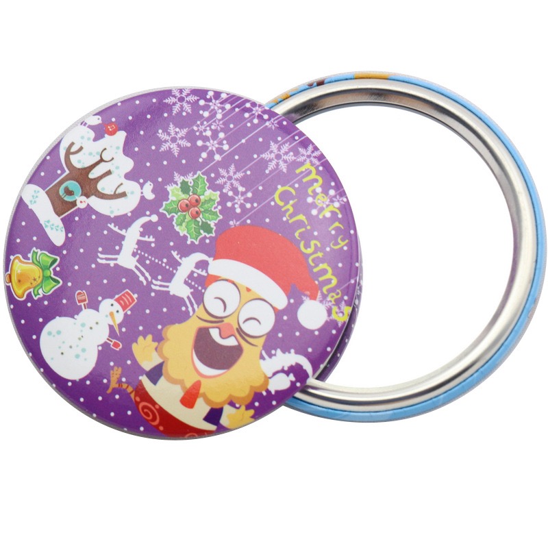  Small Compact Makeup Mirror Christmas Souvenirs Gifts Custom Pin Ladies Pocket 