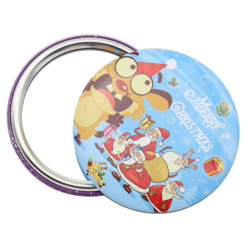  Small Compact Makeup Mirror Christmas Souvenirs Gifts Custom Pin Ladies Pocket 