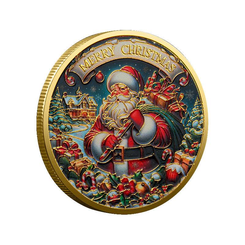 New Santa Gifts Set For Christmas Decorations Souvenir Coins Merry Christmas