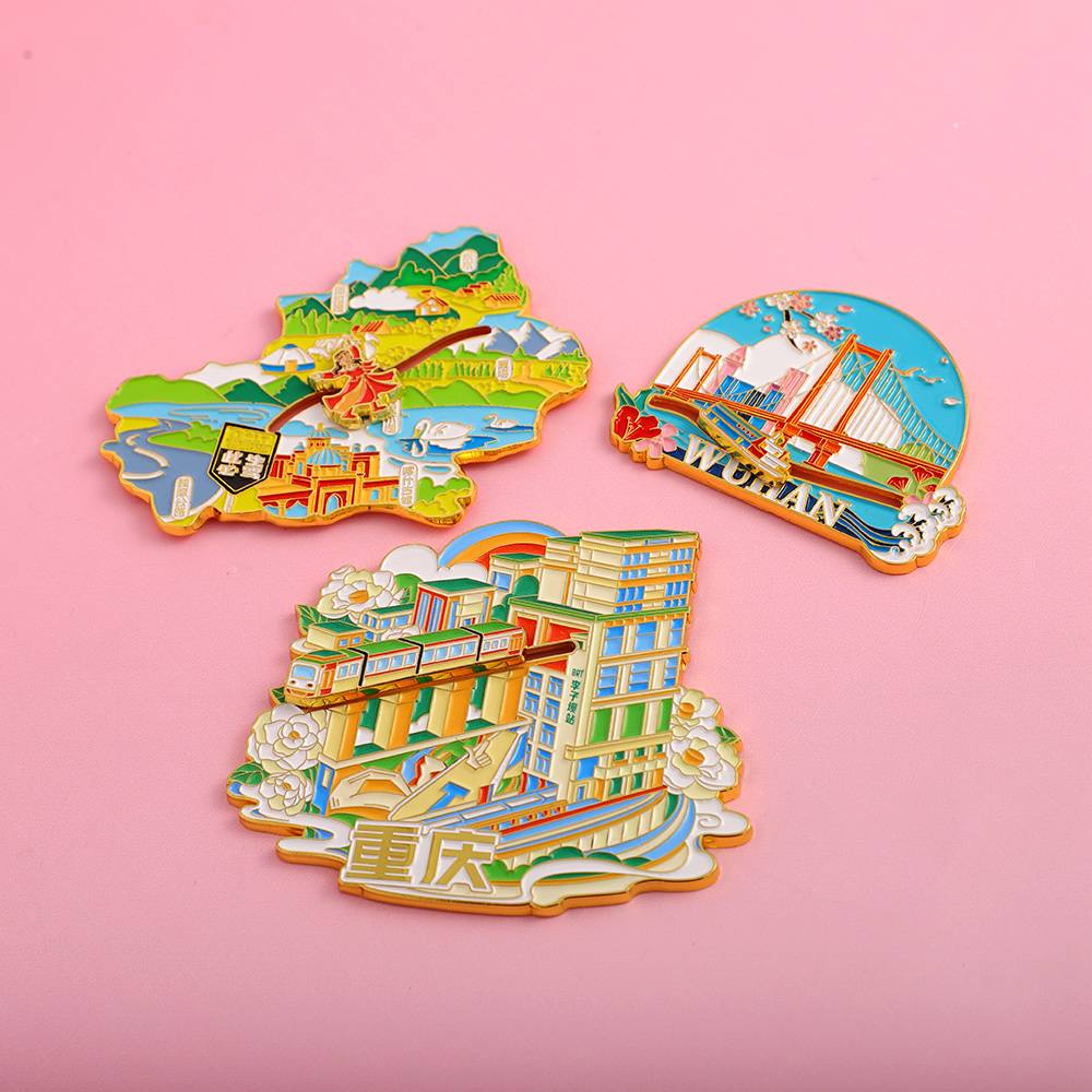 Soft Enamel Slippable Fridge Magnet Metal Hard Enamel Slideable Magnets